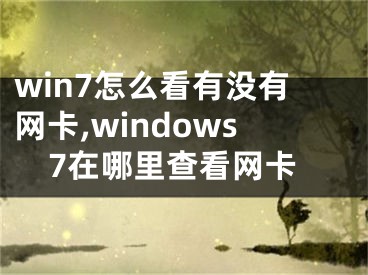 win7怎么看有没有网卡,windows7在哪里查看网卡