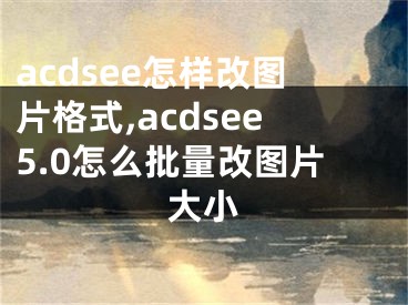 acdsee怎样改图片格式,acdsee5.0怎么批量改图片大小