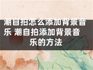 潮自拍怎么添加背景音乐 潮自拍添加背景音乐的方法