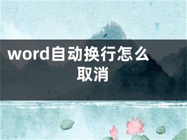 word自动换行怎么取消