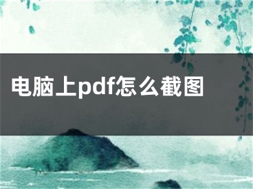 电脑上pdf怎么截图