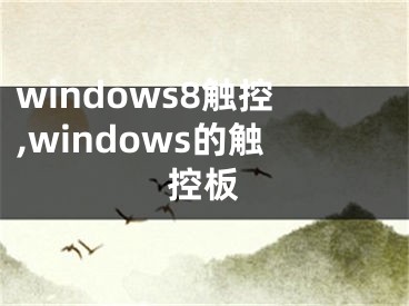 windows8触控,windows的触控板