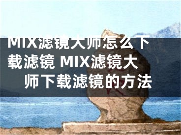 MIX滤镜大师怎么下载滤镜 MIX滤镜大师下载滤镜的方法