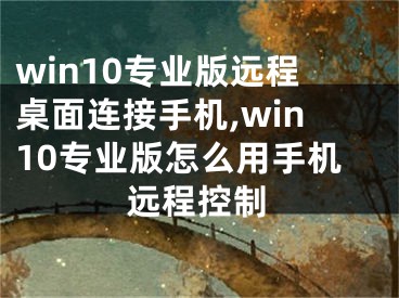 win10专业版远程桌面连接手机,win10专业版怎么用手机远程控制