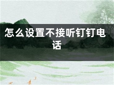 怎么设置不接听钉钉电话