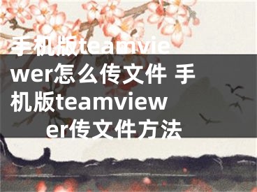 手机版teamviewer怎么传文件 手机版teamviewer传文件方法