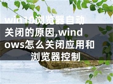 win10浏览器自动关闭的原因,windows怎么关闭应用和浏览器控制