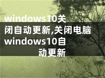 windows10关闭自动更新,关闭电脑windows10自动更新
