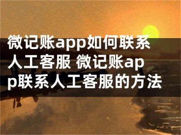 微记账app如何联系人工客服 微记账app联系人工客服的方法