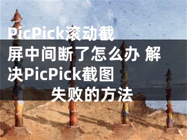 PicPick滚动截屏中间断了怎么办 解决PicPick截图失败的方法