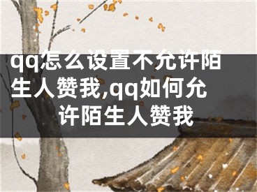 qq怎么设置不允许陌生人赞我,qq如何允许陌生人赞我