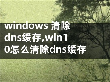 windows 清除dns缓存,win10怎么清除dns缓存