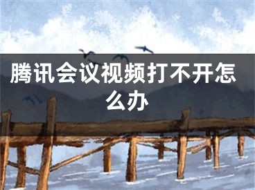 腾讯会议视频打不开怎么办