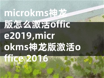 microkms神龙版怎么激活office2019,microkms神龙版激活office 2016