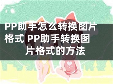 PP助手怎么转换图片格式 PP助手转换图片格式的方法