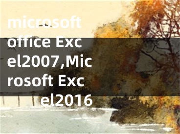 microsoft office Excel2007,Microsoft Excel2016