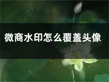 微商水印怎么覆盖头像