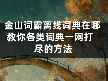 金山词霸离线词典在哪 教你各类词典一网打尽的方法