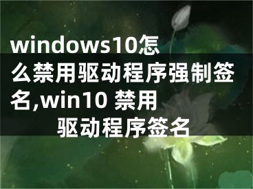 windows10怎么禁用驱动程序强制签名,win10 禁用驱动程序签名