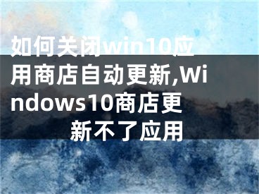 如何关闭win10应用商店自动更新,Windows10商店更新不了应用