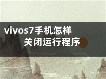 vivos7手机怎样关闭运行程序