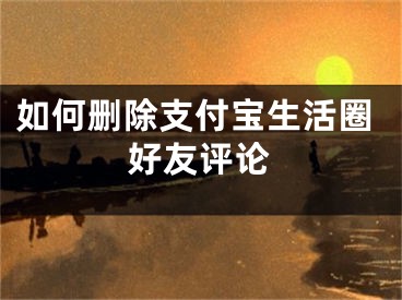 如何删除支付宝生活圈好友评论