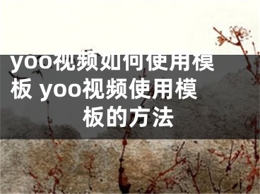 yoo视频如何使用模板 yoo视频使用模板的方法