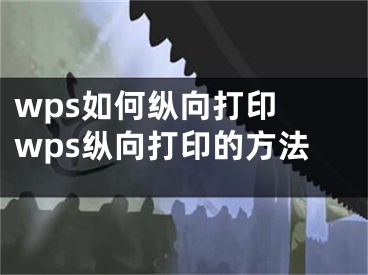 wps如何纵向打印 wps纵向打印的方法