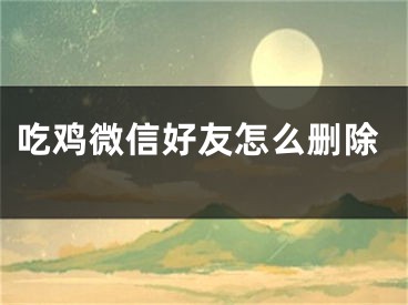 吃鸡微信好友怎么删除