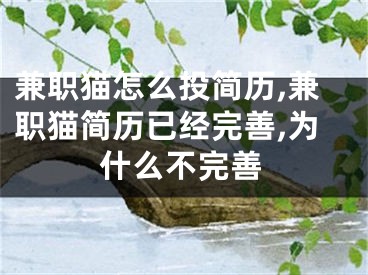兼职猫怎么投简历,兼职猫简历已经完善,为什么不完善