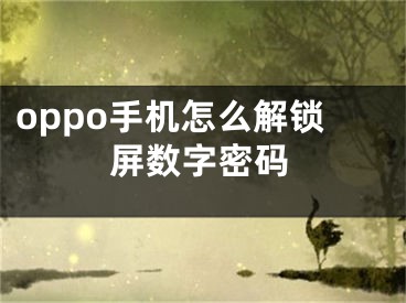 oppo手机怎么解锁屏数字密码