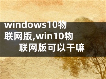 windows10物联网版,win10物联网版可以干嘛