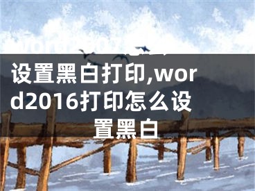 word2007怎么设置黑白打印,word2016打印怎么设置黑白