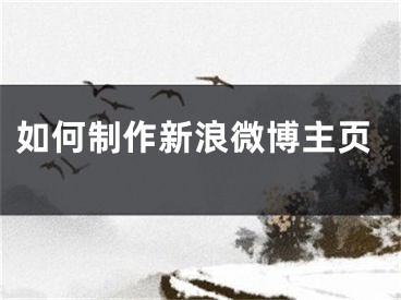 如何制作新浪微博主页