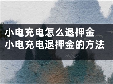 小电充电怎么退押金 小电充电退押金的方法