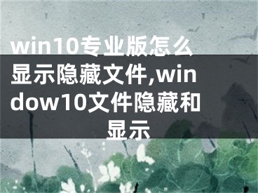 win10专业版怎么显示隐藏文件,window10文件隐藏和显示