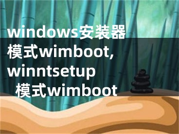 windows安装器模式wimboot,winntsetup模式wimboot