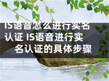 IS语音怎么进行实名认证 IS语音进行实名认证的具体步骤