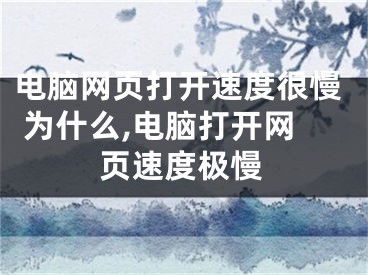 电脑网页打开速度很慢 为什么,电脑打开网页速度极慢