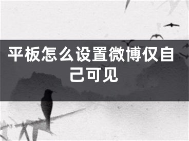 平板怎么设置微博仅自己可见
