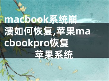 macbook系统崩溃如何恢复,苹果macbookpro恢复苹果系统