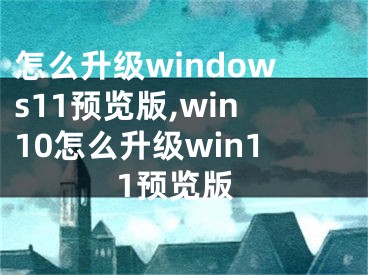 怎么升级windows11预览版,win10怎么升级win11预览版
