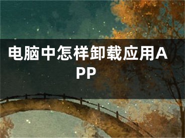 电脑中怎样卸载应用APP