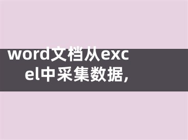 word文档从excel中采集数据,