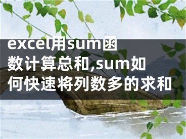 excel用sum函数计算总和,sum如何快速将列数多的求和