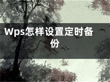 Wps怎样设置定时备份