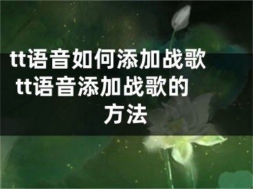 tt语音如何添加战歌 tt语音添加战歌的方法