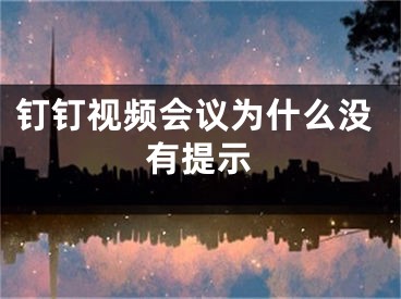 钉钉视频会议为什么没有提示