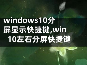 windows10分屏显示快捷键,win10左右分屏快捷键