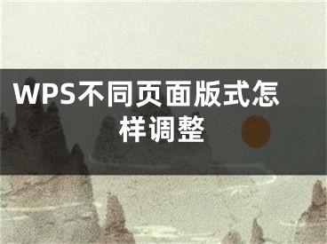 WPS不同页面版式怎样调整